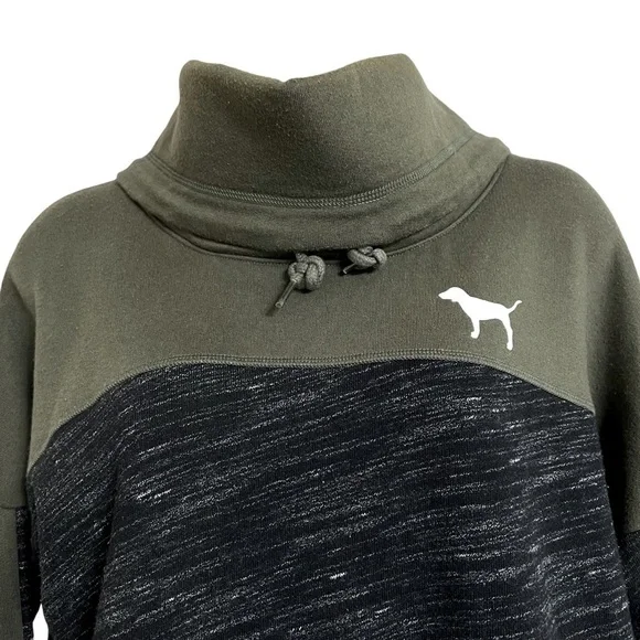 Victoria’s Secret Pink Sweatshirt Cowl Neck Long Sleeve Logo Drawstring Pullover - Picture 2 of 11